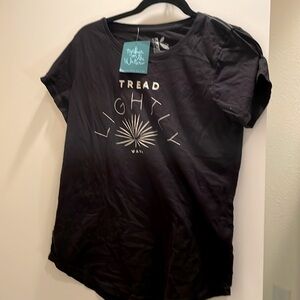 Kialoa T-shirt, black with tread lightly on front.Hawaiian paddling brand.
